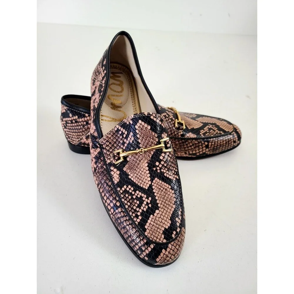 Sam Edelman Loraine Snake Print Loafer Shoes Size 7.5 Horse Bit